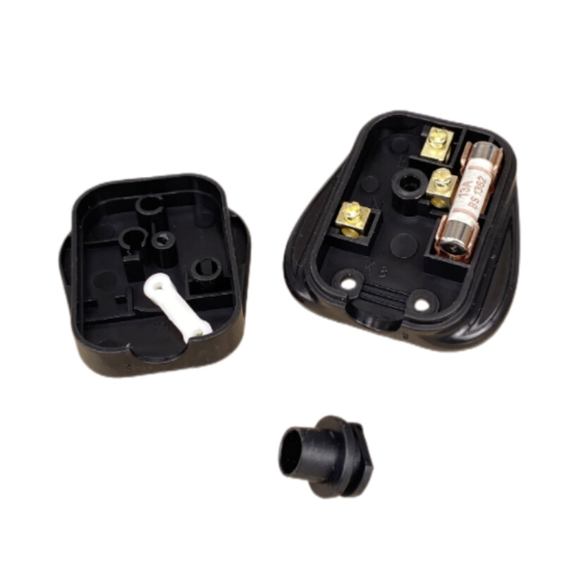 Бял, черен 3-щифтов щепсел за захранване в Обединеното кралство 13A 13 AMP Уред Захранващ контакт Адаптер за предпазител Домакински, 1 бр.