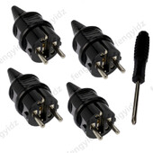 4 komada EU električni muški Schuko utikač AC adapter s odvijačem, 250 V vanjski utikač IP44 Francuska/Njemačka konektor Žični