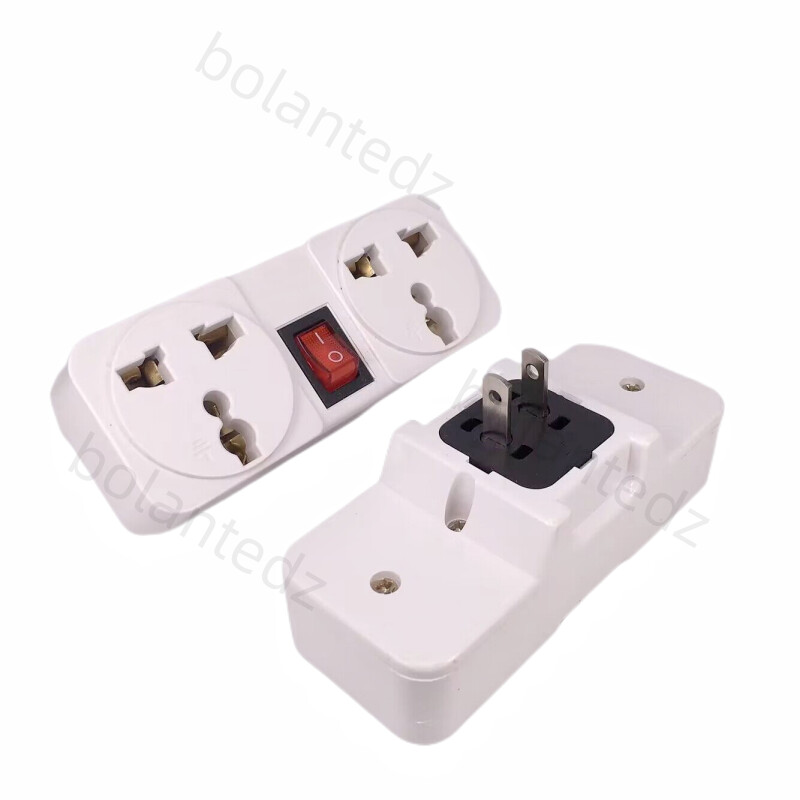 Bijela prijenosna 250 V 6/10 A univerzalna putna adapterska utičnica europska produžna utičnica pretvarač struje s prekidačem za svjetlo