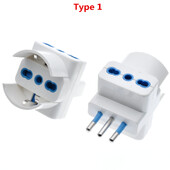 Италия Адаптер за щепсел за пътуване, 3-посочен многопортов изход AC100~250V 10A