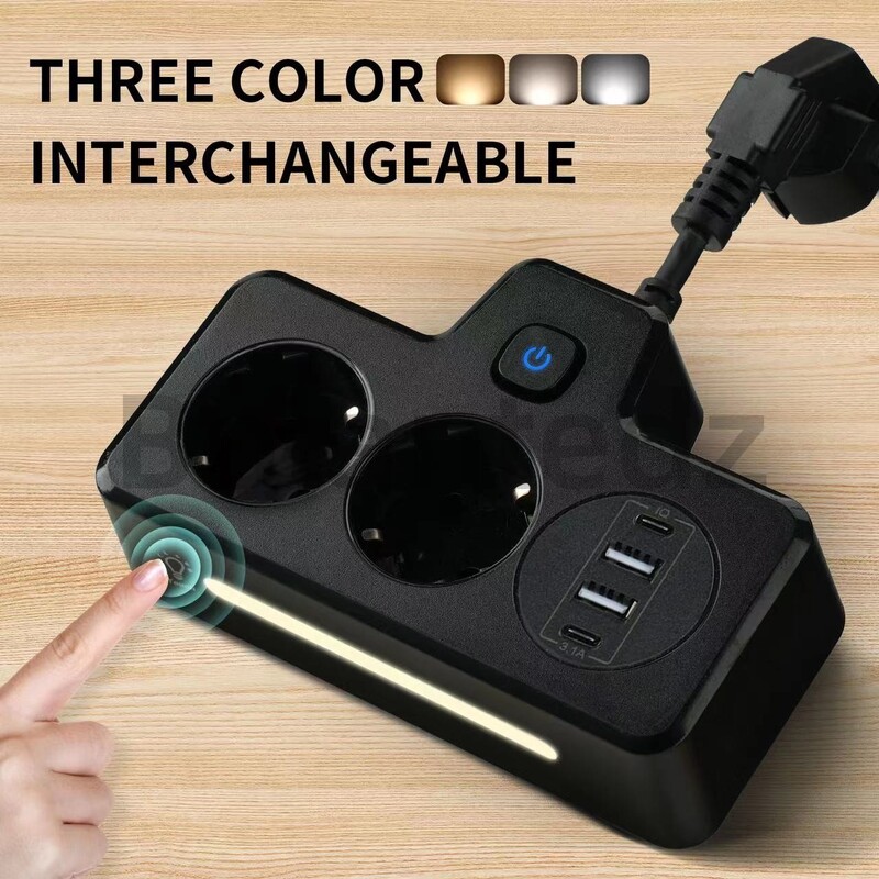 EU KR utikač Strujni kabel s 3250W AC utičnicama USB priključcima za brzo punjenje Zidna utičnica Adapter za struju Električna utičnica za kućni ured