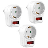 3 пакета ЕС захранващ адаптер с превключвател Европейски стандарт за захранване Немски адаптер Щепсел 250V 16A Удължителен щепсел за електрически контакт