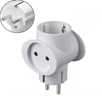 Bijela europska 2-smjerna 3-smjerna EU zidna produžna utičnica Njemačka Koreja Rusija Schuko utičnica pretvarača 16A 3500W tip E