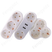 Щепсел за преобразуване на европейски тип 1 към 2/3/4 пътен ЕС Германия Стандартен гнездо за захранващ адаптер 16A 250V Адаптер за зареждане при пътуване