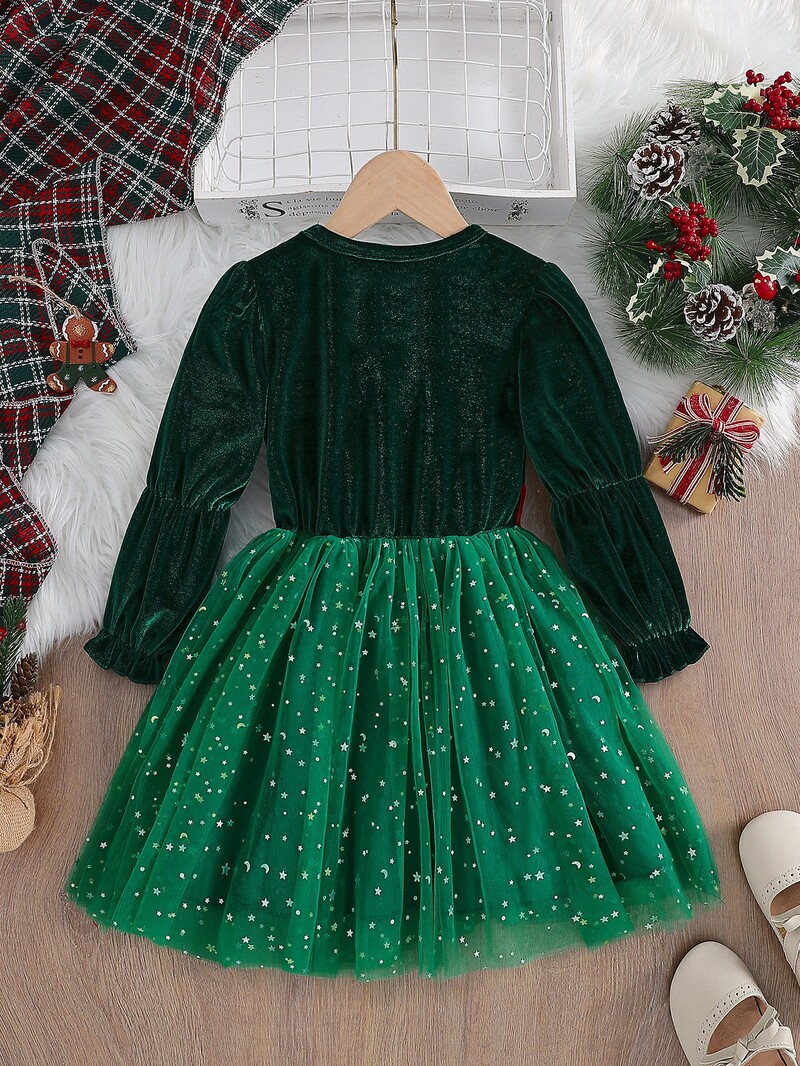 Момичета 2024 Есенни рокли Детски поли в коледен стил Бебешки момичета Пролет и есен Детски рокли на принцеса с дълъг ръкав