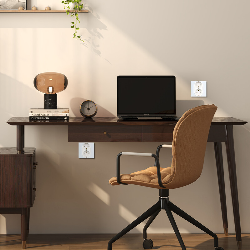 BSEED EU Standard Double Sockets Europe Dual Power Outlets 110-250V klaaspaneel valge must elektripistik Home Inprovement