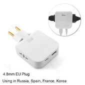 4 u 1 EU produžna utičnica s USB priključkom Španjolska Francuska Koreja Pretvarač električnih utičnica iz SAD-a u Euro Scokets AC utičnica