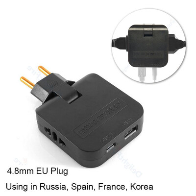 4 u 1 EU produžna utičnica s USB priključkom Španjolska Francuska Koreja Pretvarač električnih utičnica iz SAD-a u Euro Scokets AC utičnica