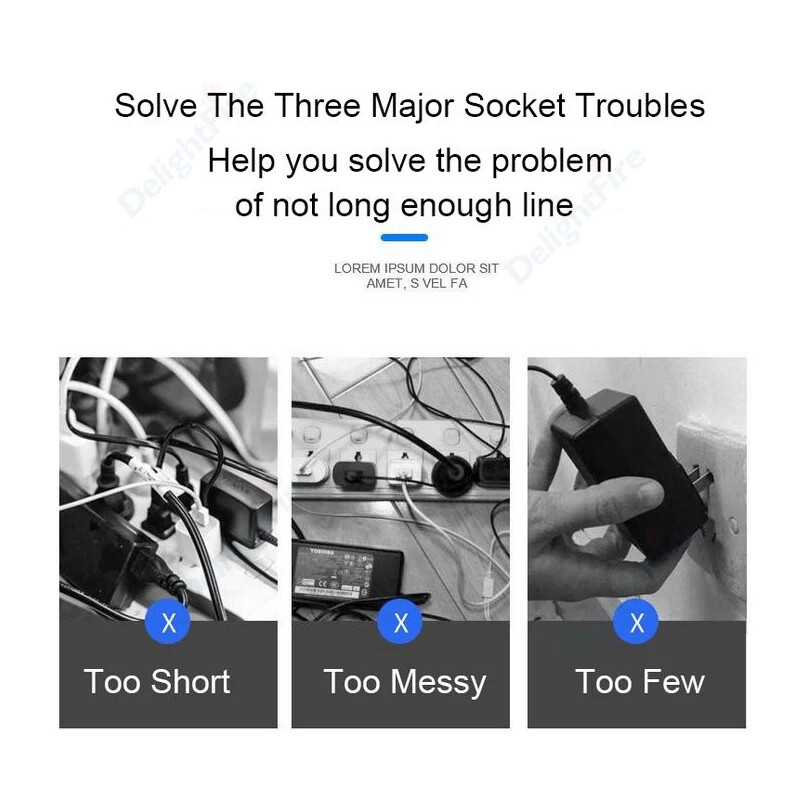 4 u 1 EU produžna utičnica s USB priključkom Španjolska Francuska Koreja Pretvarač električnih utičnica iz SAD-a u Euro Scokets AC utičnica