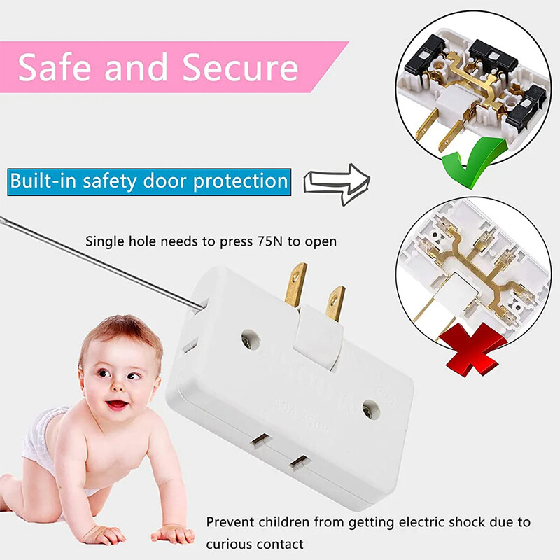 1500W 3-smjerni plosnati adapter za utikač EU utikač za SAD produžni adapter za utikač Prijenosni sklopivi produžni putni pretvarač