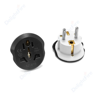 Universalus EU kištuko keitiklis EU adapteris 2 apvalus kontaktinis lizdas AU US JK CN Į EU sieninis lizdas AC 16A 250V Kelioninis adapteris Aukšta kokybė