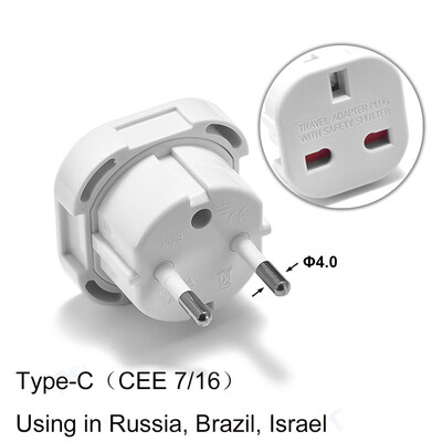 Univerzalni pretvarač EU utikača EU adapter 2 okrugle utičnice AU US UK CN u EU zidnu utičnicu AC 16A 250V putni adapter visoke kvalitete