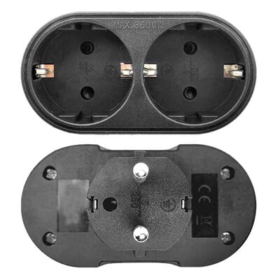 European Ground 1 to 2Way EU Schuko Стенен контакт Адаптер щепсел Корея Русия Удължител Power Outlet Converter Socket 3500W 16A 250V