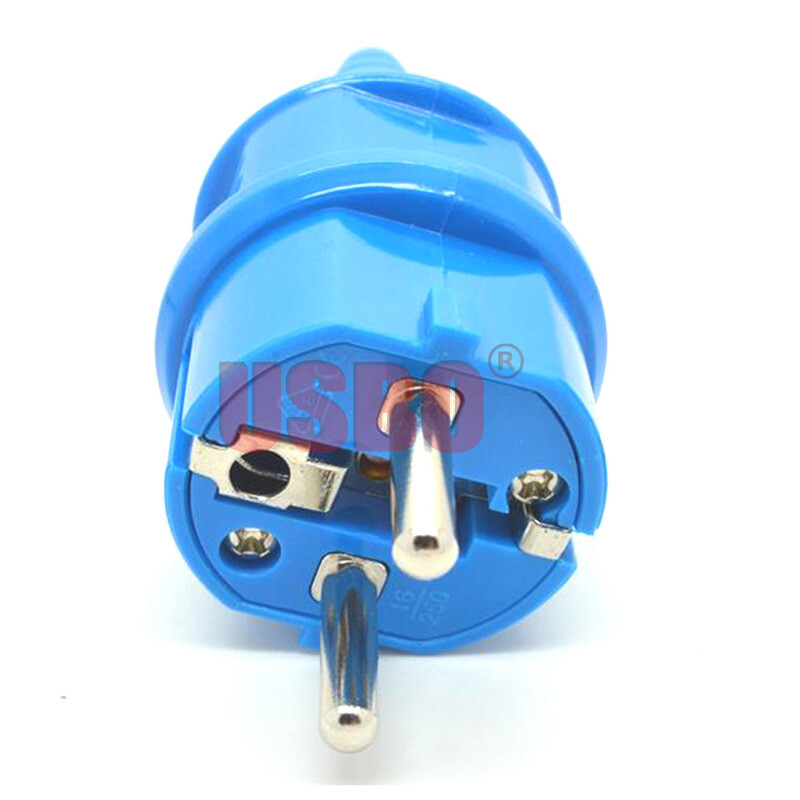 Must valge sinine 16A 250V EU 4,8mm pin koostu juhtmestiku pistik Saksamaa Prantsusmaa Korea Holland Hispaania tööstus veekindel pistik