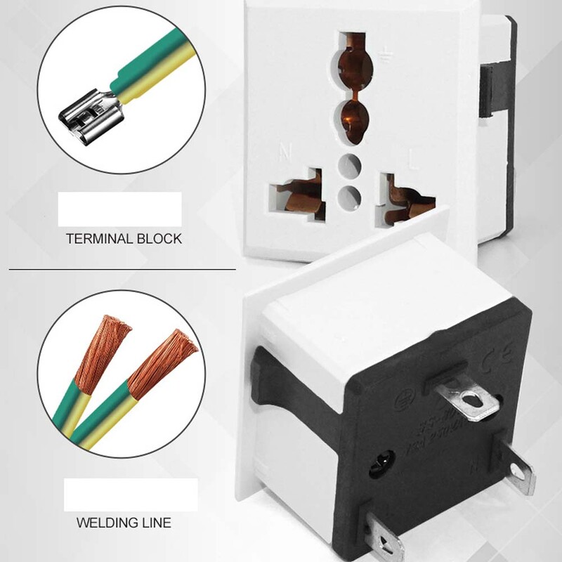 Universaalne USA Ühendkuningriik EL vahelduvvoolu toitepaneeli väljund Ameerika Jaapan Austraalia Briti Saksamaa Prantsusmaa Brasiilia vahelduvvoolu pistikupesa 13A vask