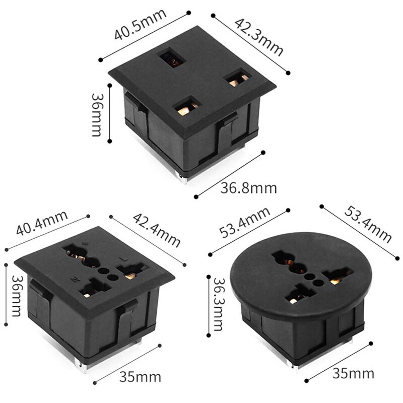 Universaalne USA Ühendkuningriik EL vahelduvvoolu toitepaneeli väljund Ameerika Jaapan Austraalia Briti Saksamaa Prantsusmaa Brasiilia vahelduvvoolu pistikupesa 13A vask