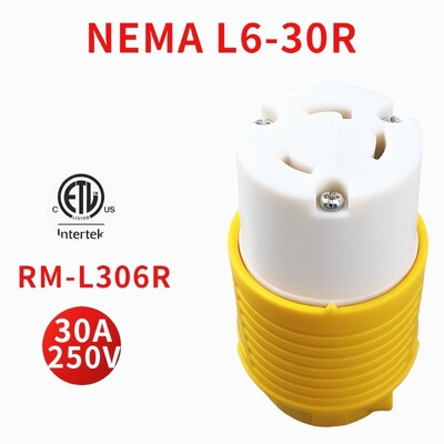 NEMA L6-30P L6-30R asendus keeratav lukustuspistik 30 A 250 V taasjuhtmega generaatori pistik keevitusseadmetele ETL