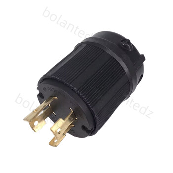 Черен UL 30A 125V 250V NEMA L14-30P L14-30R Индустриален щепсел със завъртаща се ключалка 4-полюсен панел Конектор за гнездо Мъжки женски контакт