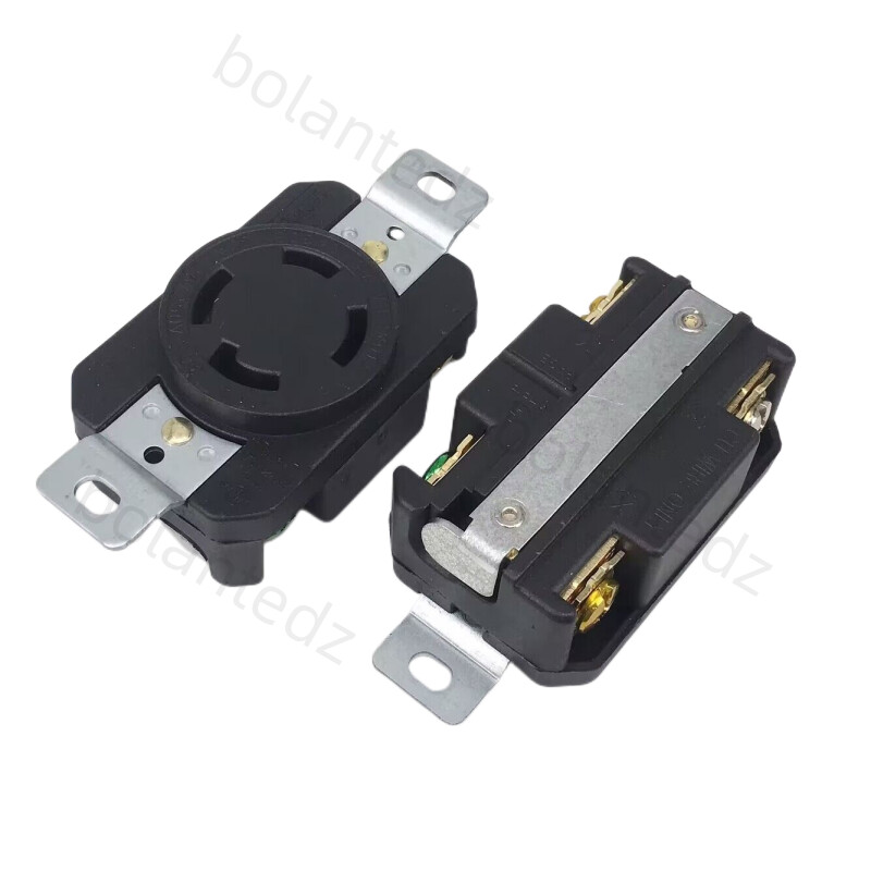 Must UL 30A 125V 250V NEMA L14-30P L14-30R Tööstuslik keerdlukuga toitepistik 4pooluseline paneel Pistikupistik Isane pesa