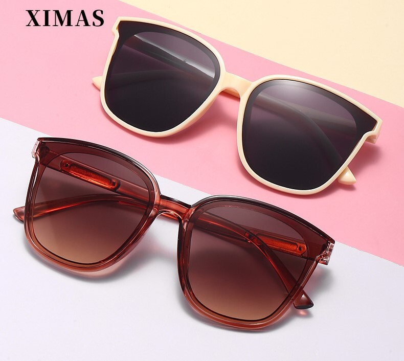 2022. aasta uue stiili päikeseprillid suure näoga naistele, õhukesed suvised UV-vastased Korea stiilis prillid ümara näo jaoks, moodsad päikesevarjuga päikeseprillid