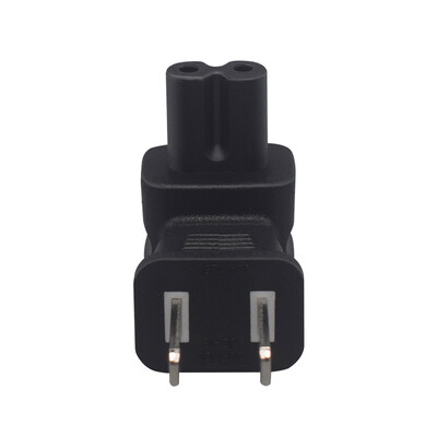 JORINDO 90 fokos US-C7 tápcsatlakozó Tápkábel adapter, derékszögű amerikai szabvány kéttűs csatlakozó IEC C5 konverterhez