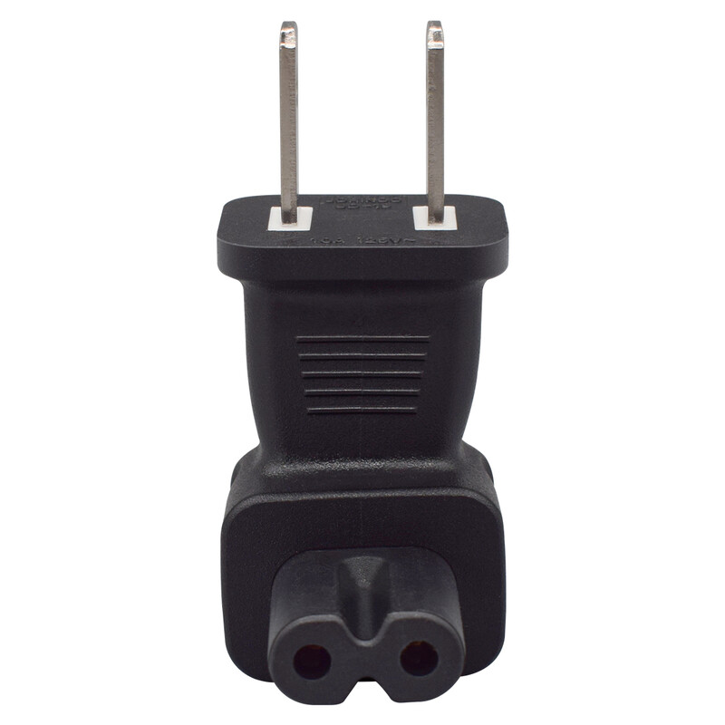JORINDO 90 laipsnių JAV į C7 maitinimo kištukas Maitinimo kabelio adapteris, stačiakampis amerikietiškas standartinis dviejų kontaktų kištukas į IEC C5 keitiklį