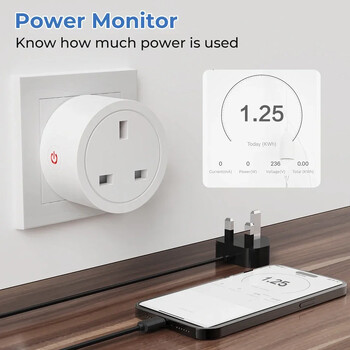 Tuya Zigbee Smart Socket 16A UK Plug Power with Energy Monitor Smart Life APP Timer Gateway Control for Alexa Google Home