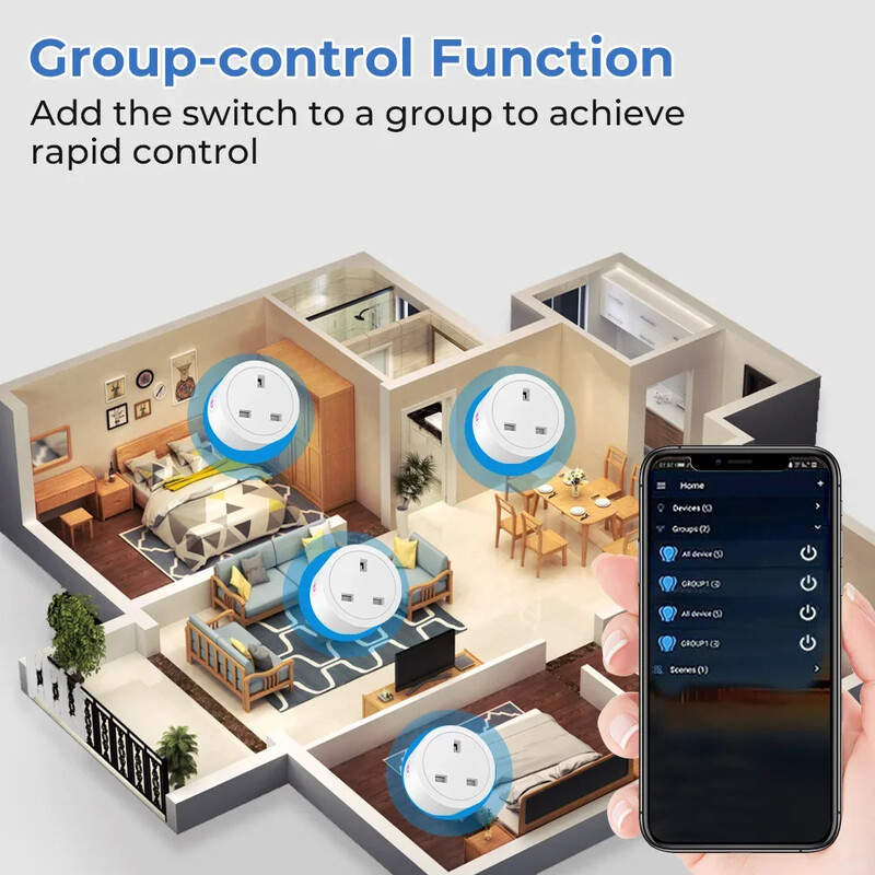 Tuya Zigbee pametna utičnica 16A UK utičnica s monitorom energije Smart Life APP Timer Gateway Control za Alexa Google Home