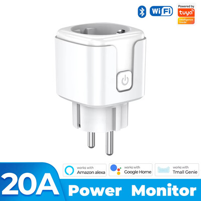 Tuya Wifi Smart Plug 16A 20A EU pametna utičnica s funkcijom mjerača vremena Monitora napajanja Daljinski upravljač aplikacije radi s Alexa Google Home