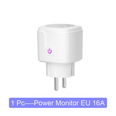 16A/20A Tuya WiFi Smart EU spraudņa ligzda, tālvadības pults spraudnis Alexa Google Yandex Alice, enerģijas jaudas vatmetra skaitītāja monitors