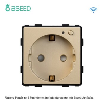 BSEED EU Standard Wifi Socket Smart Plug Λειτουργία μόνο μέρος Παρακολούθηση ισχύος Χρονισμός Έξυπνο σπίτι Alexa Φωνητικός έλεγχος Bule Backlight