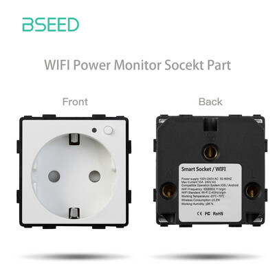 BSEED EU standard Wifi utičnica Funkcija pametnog utikača Samo dio Power Monitor Timing Smart Home Alexa Voice Control Bule Backlight