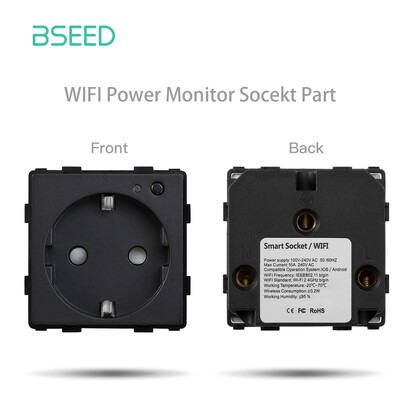 BSEED EU standard Wifi utičnica Funkcija pametnog utikača Samo dio Power Monitor Timing Smart Home Alexa Voice Control Bule Backlight