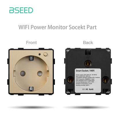 BSEED EU standard Wifi utičnica Funkcija pametnog utikača Samo dio Power Monitor Timing Smart Home Alexa Voice Control Bule Backlight