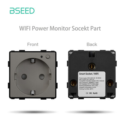 BSEED EU standard Wifi utičnica Funkcija pametnog utikača Samo dio Power Monitor Timing Smart Home Alexa Voice Control Bule Backlight