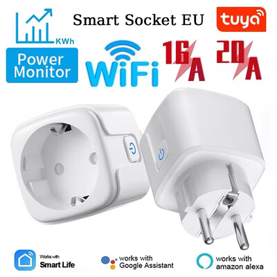 Smart Plug WiFi utičnica EU 16A/20A s funkcijom nadzora napajanja Tuya Smart Life APP Control radi s Alexa Google Home