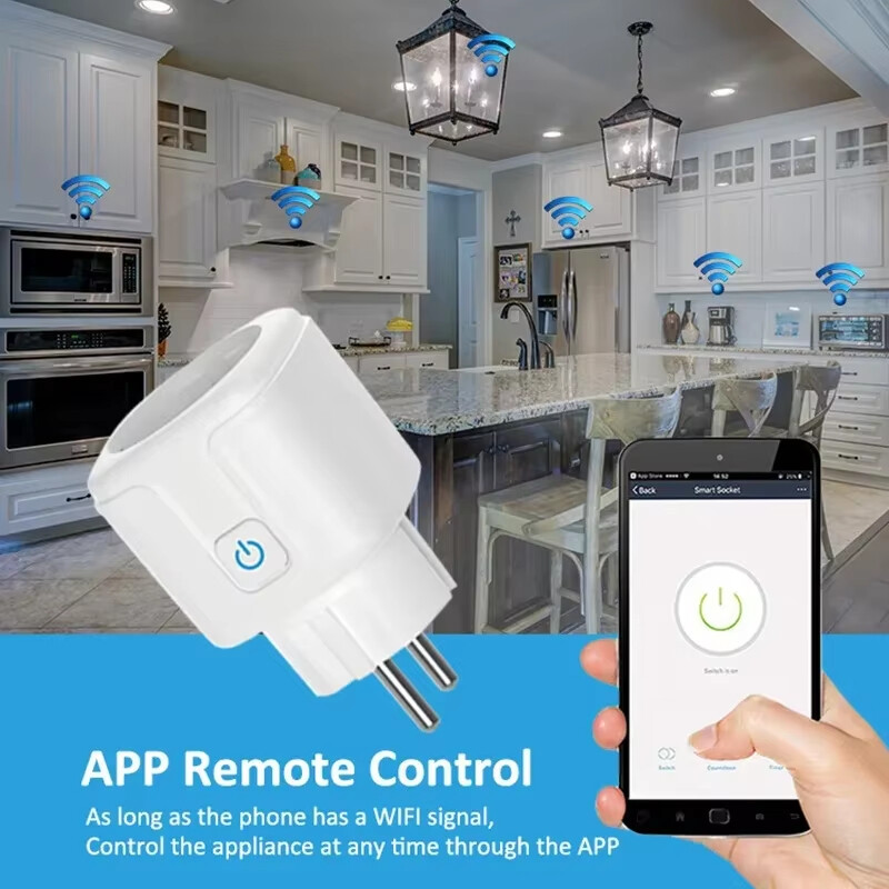 Smart Plug WiFi utičnica EU 16A/20A s funkcijom nadzora napajanja Tuya Smart Life APP Control radi s Alexa Google Home