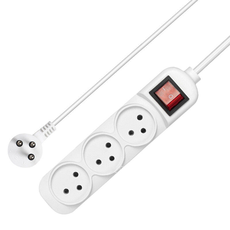 Захранващ разклонител Израел Щепселни контакти 3/4/5-канални AC електрически комутируеми контакти 16A проводник 1,5 м удължителен кабел, монтиран на стена за домашен офис