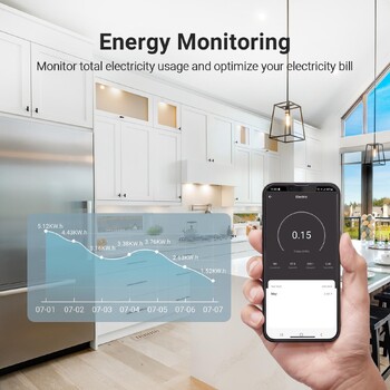 Tuya WiFi Smart Power Strip Έξυπνη πρίζα EU Plug with Power Monitor Οικιακές συσκευές Πρίζα χρονοδιακόπτη για Alexa Google SmartThings