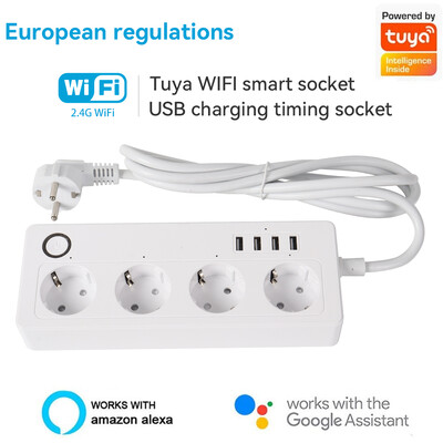 Tuya WiFi Smart Power Strip EU Plug Smart Socket with Power Monitor Kućanski aparati Timer Utičnica za Alexa Google SmartThings