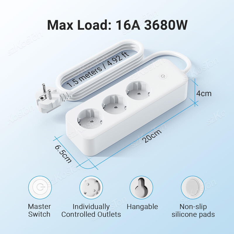 Tuya WiFi Smart Power Strip EU Plug Smart Socket with Power Monitor Kućanski aparati Timer Utičnica za Alexa Google SmartThings