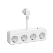 Разклонител с множество електрически контакти с 3 USB 3/4 AC контакта Адаптер с множество контакти 3840W 16A Защита от пренапрежение Щепсел за дома