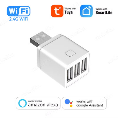 Tuya WiFi Smart TypeC USB adaptera slēdzis 2 vienā Mini USB barošanas adaptera lādētājs Spraudnis Laika balss vadība darbojas ar Alexa Google
