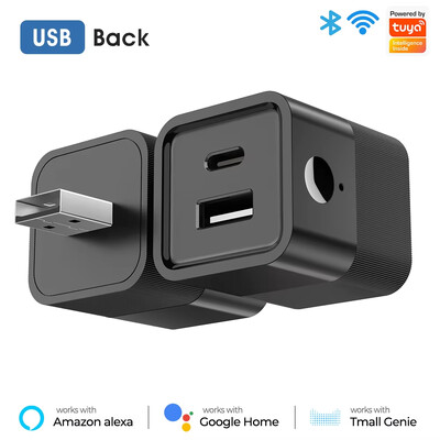 Tuya WiFi Smart TypeC USB adaptera slēdzis 2 vienā Mini USB barošanas adaptera lādētājs Spraudnis Laika balss vadība darbojas ar Alexa Google