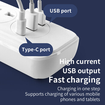 AU Plug AC Πρίζα γενικής χρήσης Ηλεκτρικό καλώδιο επέκτασης Φίλτρο δικτύου πολλαπλών χρήσεων με θύρες PD Θύρες USB Φόρτιση