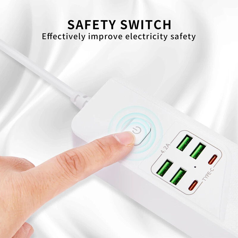 PUJIMAX EU utikač Razvodnik s USB priključcima Produžni kabel Utičnica Mrežni filtar Okrugla igla AC Utičnica 3000 W Električno punjenje Ada