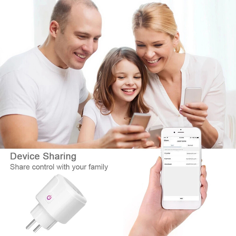 16A Tuya WIFI spraudnis Smart Life Socket Outlet UK EU AU Brazīlija FR Izraēla IT spraudnis APP tālvadības pults darbojas Alexa Google Assistant