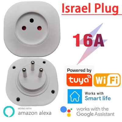 WiFi Smart Plug 16A Izraelski utikač Utičnica Tuya APP Smart Home za Alexa Google Home Assistant Glasovna kontrola Funkcija vremena