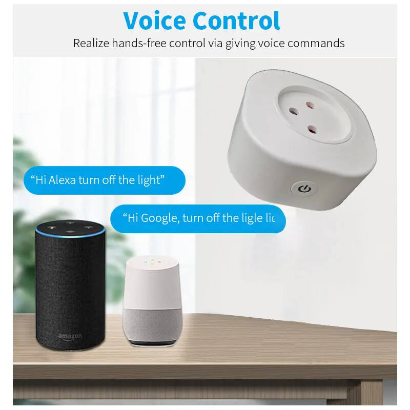 WiFi viedais spraudnis 16A Izraēlas spraudnis strāvas ligzda Tuya APP viedā māja Alexa Google mājas palīga balss vadības laika funkcija