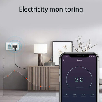 16A/20A Έξυπνο βύσμα EU AC100-240V Πρίζα Wi-Fi Πρίζα Tuya Life APP Λειτουργία χρονισμού Alexa Google Monitoring Voice Control